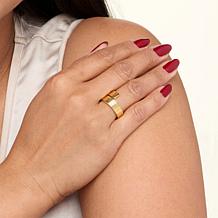 "As Is" Bellezza Contrarie Bronze Textured Rigato Wrap Ring