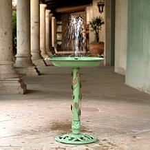 "As Is" Belmont Gardens Spetta Solar Metal Bird Bath Fountain