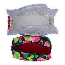 "As Is" Betsey Johnson Jammin Clear Satchel with Pouch