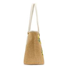 "As Is" Betsey Johnson Main Squeeze Lemon Woven Straw Tote Bag