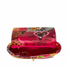 "As Is" Betsey Johnson Quilted Flap Crossbody Bag with Handle