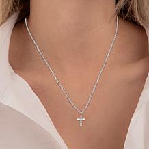 "As Is" Bright Halo Lab Grown Diamonds 0.26ctw Cross Pendant with 1...