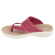 "As Is" BZees Canvas Bright Thong Wedge Sandal