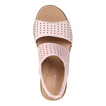 "As Is" Bzees Festive Machine Washable Stretch Fabric Wedge Sandal