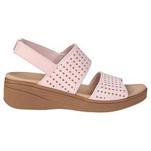 "As Is" Bzees Festive Machine Washable Stretch Fabric Wedge Sandal