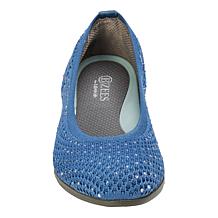"As Is" BZees Kallie Mesh Knit Rhinestone Flat