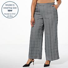 "As Is" C Wonder by Christian Siriano Glen Plaid 2-Tone Wide Leg Tr...