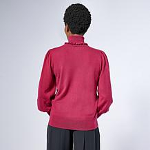 "As Is" C Wonder by Christian Siriano Luxe Blouson Sleeve Turtlenec...