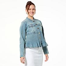 "As Is" C Wonder by Christian Siriano Pleated Denim Jacket