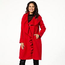 "As Is" C Wonder by Christian Siriano Ruffle Collar Dress Coat