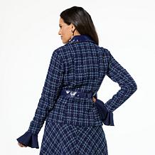 "As Is" C Wonder by Christian Siriano Tweed and Faux Leather Moto J...