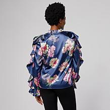 "As Is" C Wonder Chiffon Drama Ruffle Blouse