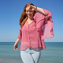 "As Is" C Wonder Chiffon Drama Top