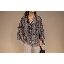 "As Is" C Wonder Chiffon Drama Top