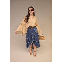 "As Is" C Wonder Chiffon Drama Top