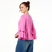 "As Is" C Wonder Flounce Sleeve Top