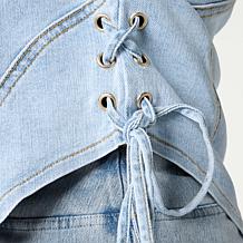 "As Is" C Wonder Laced Up Detail Denim Jacket