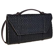 "As Is" C Wonder Woven Leather Crossbody Clutch Handbag