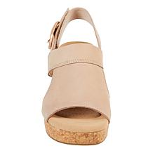 "As Is" Clarks Collection Giselle Rose Nubuck Wedge Sandal