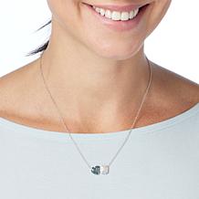 "As Is" Colleen Lopez 1/2ct Color & White Diamond Toi et Moi Necklace