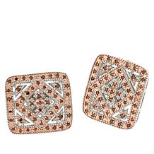 "As Is" Colleen Lopez 3/8ctw Diamond Milgrain Sterling Stud Earrings