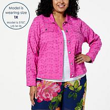 "As Is" Colleen Lopez Cotton Eyelet Jacket