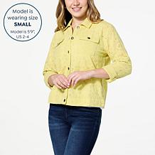 "As Is" Colleen Lopez Cotton Eyelet Jacket