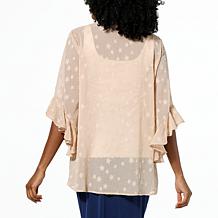 "As Is" Colleen Lopez Dramatic Sleeve Woven Tunic