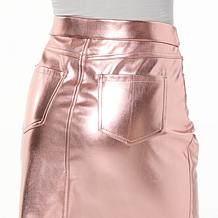 "As Is" Colleen Lopez Faux Leather Midi Pencil Skirt