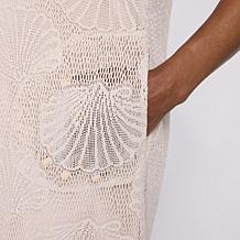 "As Is" Colleen Lopez Knit Crochet V-Neck Maxi Dress
