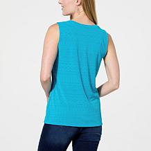 "As Is" Colleen Lopez Knit Eyelet Tank Top 