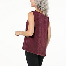 "As Is" Colleen Lopez Lace-Trim Satin Tank