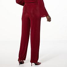 "As Is" Colleen Lopez Metallic Knit Pull-On Pant