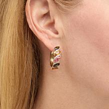 "As Is" Colleen Lopez Multicolor Tourmaline and Zircon Hoop Earrings