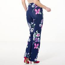 "As Is" Colleen Lopez Printed Ponte Knit Bootcut Pull-On Pant