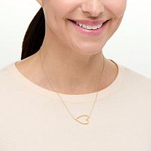 "As Is" Colleen Lopez Sterling Silver Sapphire Open Heart Necklace