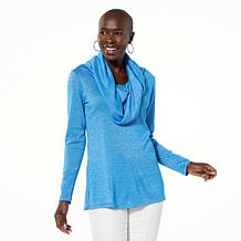 "As Is" Colleen Lopez Super Soft Convertible Shimmer Sweater