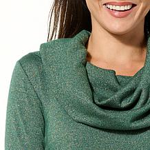 "As Is" Colleen Lopez Super Soft Convertible Shimmer Sweater