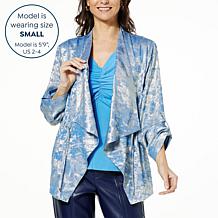 "As Is" Colleen Lopez Woven Cascade Front Jacket