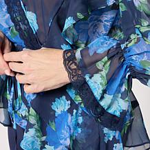 "As Is" Colleen Lopez Woven Ruffle Front Surplice Blouse