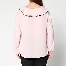 "As Is" Colleen Lopez Woven Ruffled Blouse