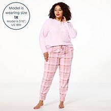 "As Is" Comfort Code 2-piece Cozy Fleece Henley Pajama Set