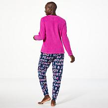 "As Is" Comfort Code 2-piece Cozy Fleece Henley Pajama Set