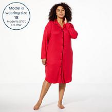 "As Is" Comfort Code Brushed Ultra Knit Collared Sleepshirt