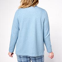 "As Is" Comfort Code Quilted Knit Button-Front Topper
