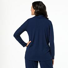 "As Is" Comfort Code Ribbed Knit Collared Cardigan Top