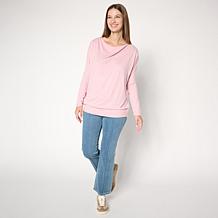 "As Is" Comfort Code So Soft Sweater Knit Draped Tunic