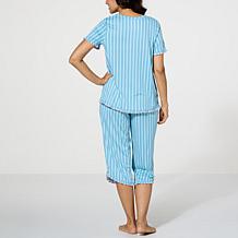 "As Is" Comfort Code Soft & Light Coastal Retreat 2-pc Capri Pant PJ