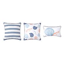 "As Is" Concierge Collection 3-piece Cotton Coastal Printed Pillow ...