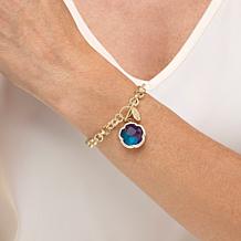 "As Is" Connie C. Carroll Jewelry Annalee Gem Doublet Flwr Drop Brcelt